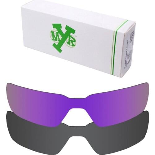 2 Pieces Mryok POLARIZED Replacement Lenses for Oakley Probation X-Metal Sunglasses Lens Stealth Black & Plasma Purple