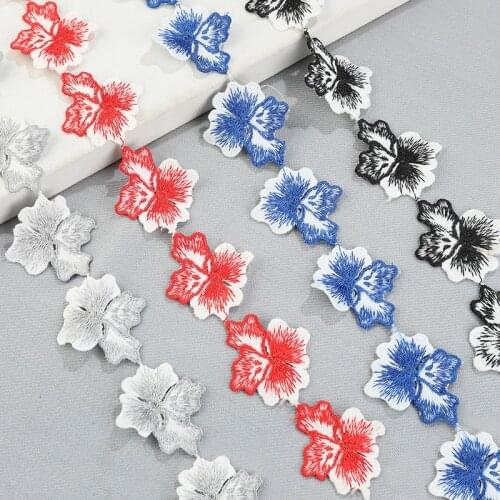 3 yards Water soluble Embroidery Flower Lace Trim Ribbon Diy Craft Clothing Sewing Decoration Materials