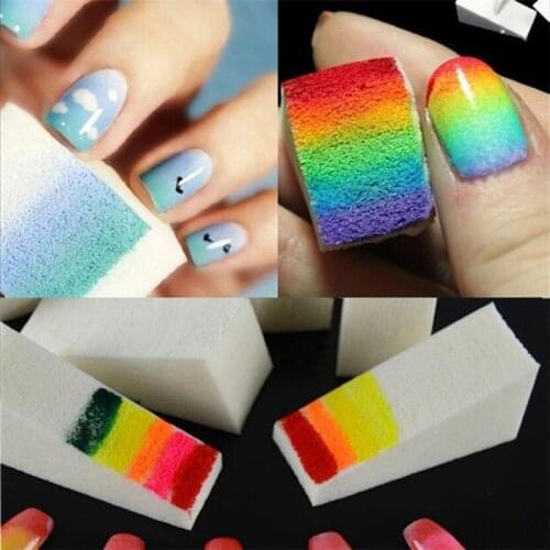 8/16Pcs Soft Triangle Nail Art Transfer Sponge Gradient Coloring Stamping Stamper Painting Image Stamp Foam Polish Gel UV Tool