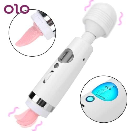 9 Modes 9 Speed Big Magic Wand Vibrator Pussy Licking G-spot Sex Toys For Women Clitoris Stimulator Massager LCD Screen