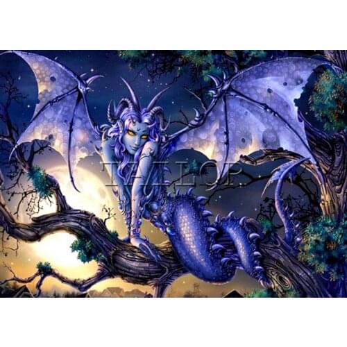 Cuadros embroidery Cross stitch dirll drawing full square 5d diamond painting kit Landscape fantasy woman 3D diy complet mosaic