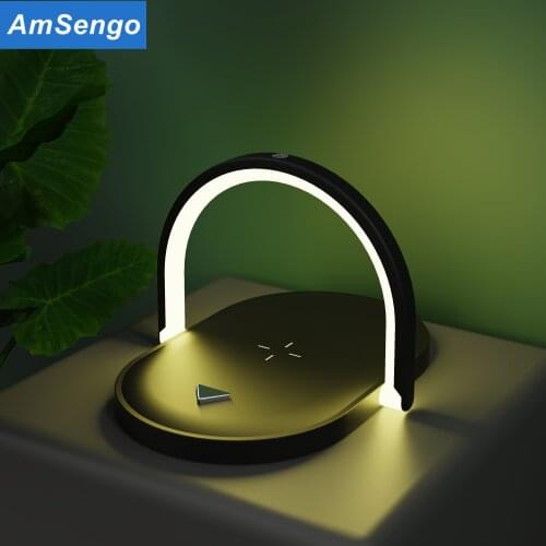 20W Qi Fast Wireless Charger Night Lamp For iPhone 12 12Pro Mobile Phone Charging Holder Night Light Pad wireless charger stand