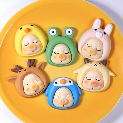 Resin large doll cute and cute piggy refrigerator magnet accessories diy cream glue epoxy mobile phone shell decoration patch