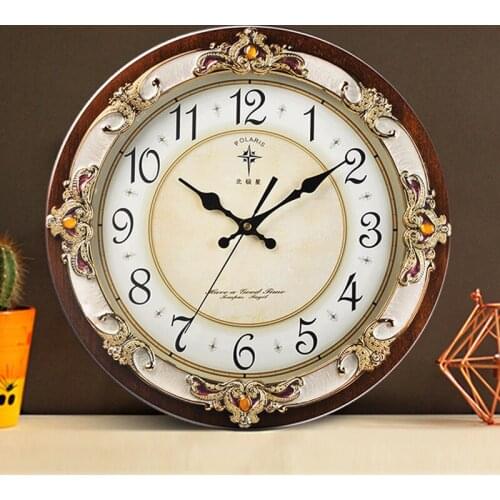3d Large Wall Clock Vintage Living Room Wood Clocks European Style Silent Clock Creative Loft Relogio De Parede Home Decor
