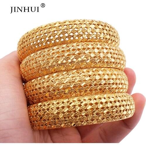 Dubai 24k Gold plated charm bangles jewelry African for women wedding Bracelets on hand gifts bangle can open bracelet