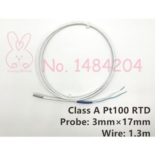 Grade A PT100 Temperature Sensor RTD Probe 2 Core PTFE Wire 1.3m with Shielding for 3D Printer Hot End Ultimaker Up to 500C