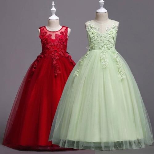 Girls Long Dress Lace Peacock Diamonds Frocks For Wedding Birthday Princess Party Dresses meisjes jurk For 12 13 14 15 16 Years