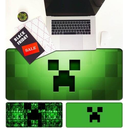 Game world Creeper face Extra Large Mouse Pad Big Computer Gaming Mousepad Anti-slip with Locking Edge Gaming Mouse Mat