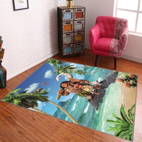 Disney Cartoon Moana 120x160cm Kids Playmat Washable Floor Carpet Rug for Living Room Modern Printing Geometric Boy Girls Carpet