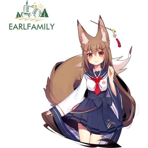 EARLFAMILY 13cm x 9.5cm for Anime Girl Creative Waterproof Decal Car Assessoires Stickers Air Conditioner Car Door DIY Graphics