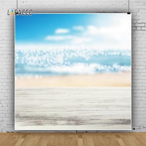 Laeacco Sea Beach Sunshine Wooden Boards Blurry Customized Photographic Backgrounds For Photography Backdrops For Photo Studio