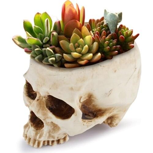 Multifunctional Resin Flower Pot Succulent Plant Combination Potted Home Furnishings Skull Head Halloween Garden Flower Pot