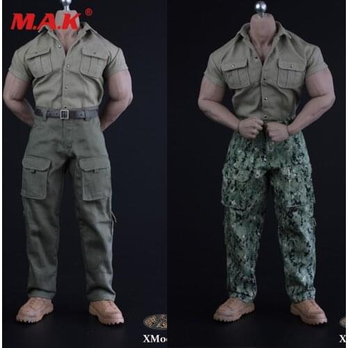 1/6 Male Clothes XM02 explorer mens shirt overalls camouflage/normal edition Fit for 12" M34 M35 muscle body