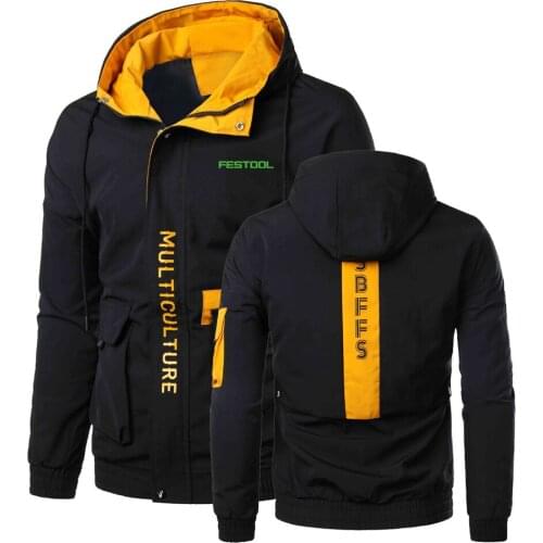 2021 New Festool Tools Printing Wild Men Zipper Hoodies Summer Casual Jackets High Quality Coats Personality Outwear Leisure Top