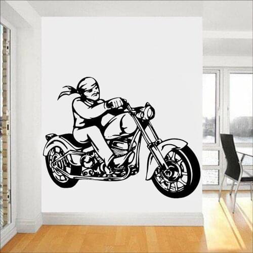 Retro Wall Stickers Chopper Bike Driver Speed Vinyl Cool Wall Decals Home Decoration For Living Room Office Window Wall Z215