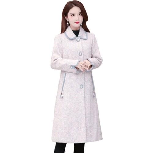 The New winter Women Imitation mink sheep shearing Gold mink Overcoat Female Mid-length Thicken Female Woolen cloth coat R895