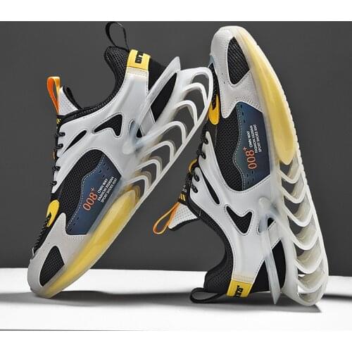 New Blade Mesh Breathable Mens Sneakers Cushioning Male Running Shoes High Elastic Outdoor Jogging Footwear Non-Slip Zapatillas