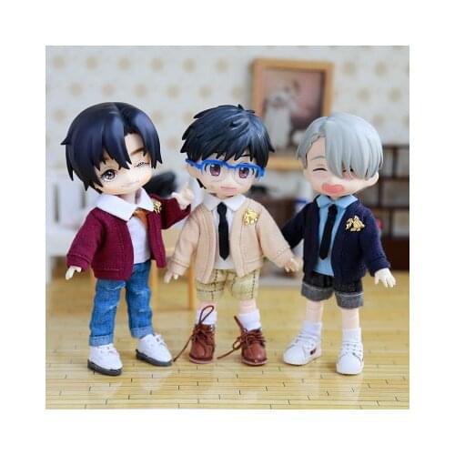 OB11 doll clothes suitable for Li GSC clay head Meijie Piglet College style uniform cardigan doll accessories