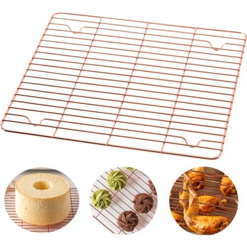 Stainless Steel Cooling Rack Rosegold Baking Cake Tray For Biscuit/Cookie/Pie/Bread Baking Rack Nonstick Barbecue Holder Shelf