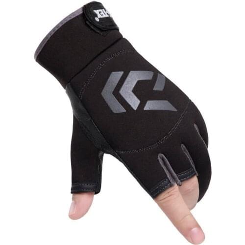 3 Fingers Cut Fishing Gloves Tool for Men Anti-slip Outdoor Fishing Gloves Elasticity Glove Fishing Accessories Fish Gloves