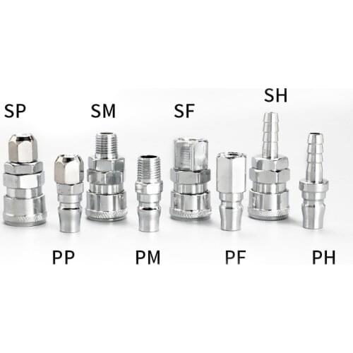 Pneumatic fitting C type quick connector high pressure coupling SP SF SH SM PP PF PH PM 20 30 40 inch thread (PT)