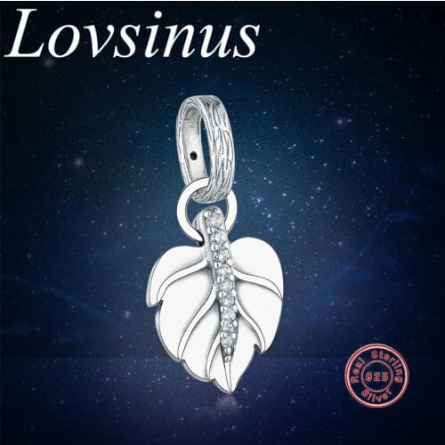 Fits Original European Charm Bracelet Silver Leaf Pendant for Women DIY Jewelry Making Charms Silver 925 Sterling Original Bead