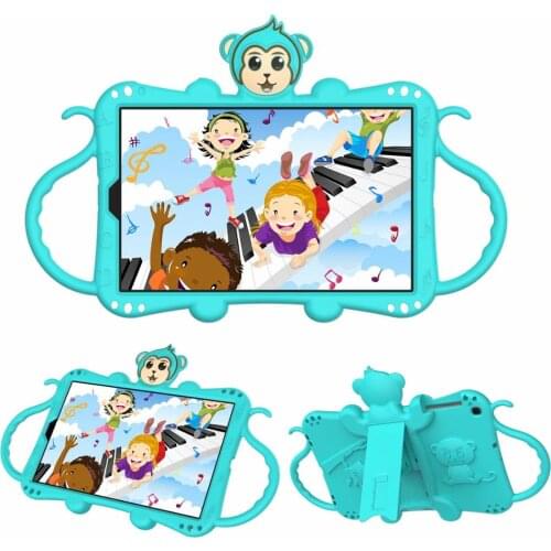 Cartoon Monkey Silicone Kickstand Full-body Shockproof Protective Case Cover for Samsung galaxy Tab A 10.1 (2019) Case T510 T515