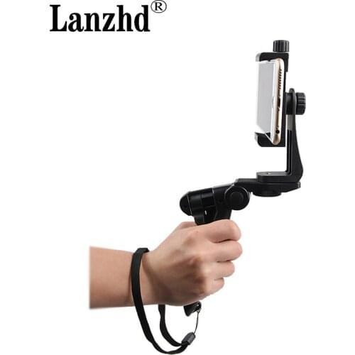 Mini Folding Cell phone tripod broadcast Camera selfie stick for Gopro Triangle bracket for mobile live broadcasting Rotate 360
