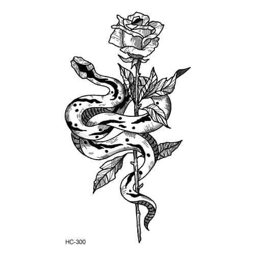 Waterproof Temporary tattoo sticker flower snake fake tatto flash Tatoo small tattoos for woman man lady