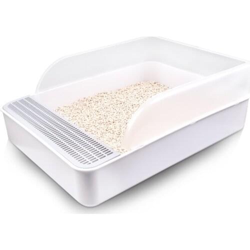 Cat Litter Box Anti-Splash Semi-Enclosed Detachable Pet Toilet Plastic Tray With Shovel Cat Litter Trays Pet Supplies