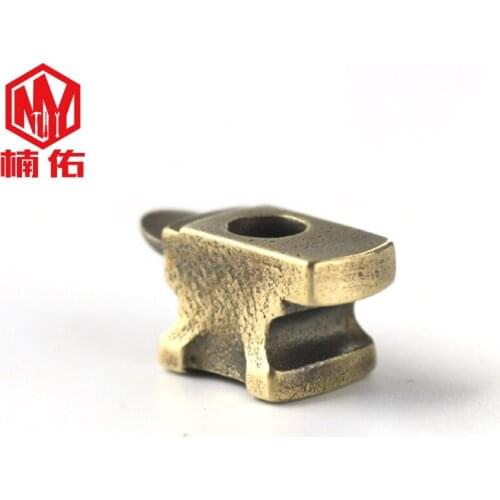 1PC Mini Anvil Retro Brass Copper EDC Paracord Beads Lanyard Pendants Knife Beads Umbrella Rope Cord Necklace Bracelet Beads