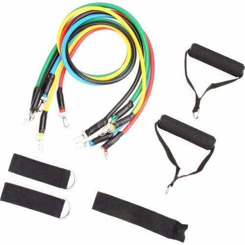 10Sets 11PCS/Set Latex Tubing Expanders Exercise Tubes Strength Resistance Bands Pull Rope Pilates Fitness Equipment