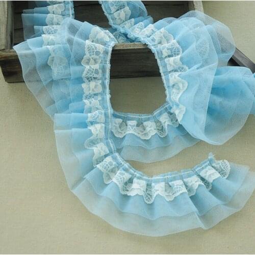 2meters/pack multi layer lace trim 3D feeling hat edge dress edge cuff home garden accessory X633
