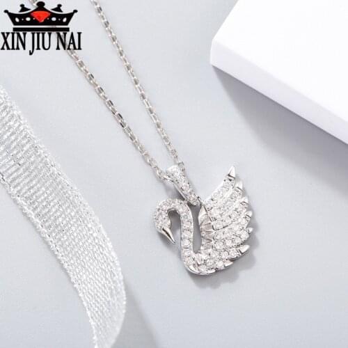 2020 hot new arrival arrives s925 sterling silver 5A zircon super shining fresh cute wind swan-shaped female money pendant