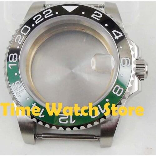 40mm Waterproof Sapphire glass Watch Case green black ceramic bezel 316L stainless steel Fit Miyota 8215 ETA 2836 movement C97