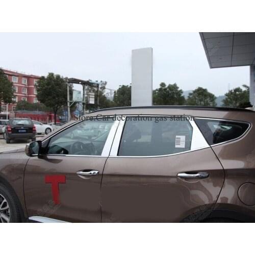 For 13 New Santa Fe IX45 2013 Window Center Pillar B+C 6pcs Window Trim Trims
