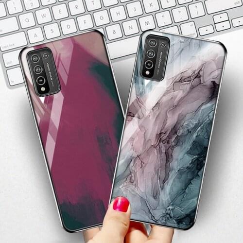 Watercolor Case For Huawei Honor 10 Lite Cases Luxury Marble Tempered Glass Phone Fundas Honor 10X Lite 10i Note X Honor10 Cover
