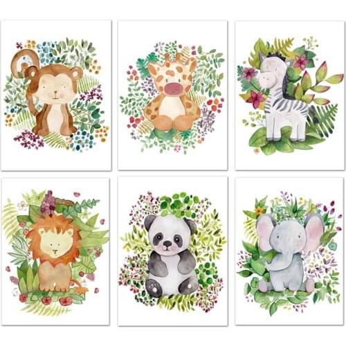 5d Diy Full Diamond Mosaic Diamond Embroidery Diamond Painting Cartoon Animal Panda Monkey Kids Room Wall Art Decoration Gift