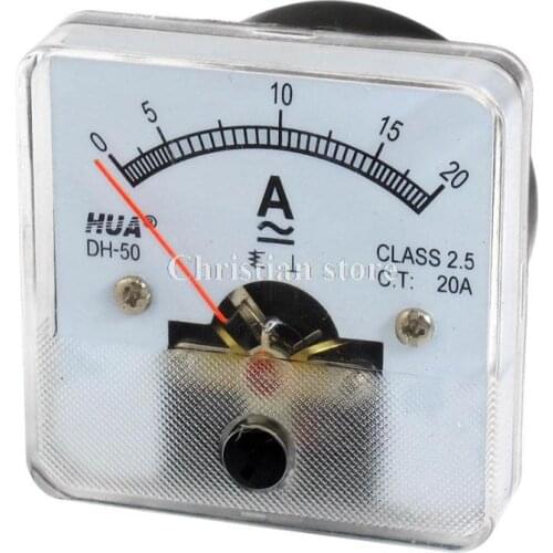 Class 2.5 AC/DC 0-20A Panel Analog Panel Meter Amperemeter Gauge