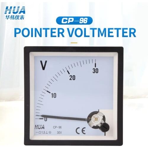 CP-96 DC Anlog Voltmeter 1V2V3V5V10V15V20V30V40V50V100V150V200V250V300V400V450V500V voltage panel meter