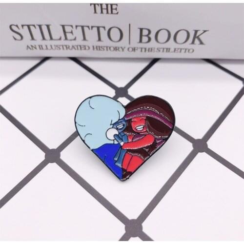 Cartoon color heart enamel brooch girl singing microphone singing alloy badge denim shirt pin accessories jewelry gift for kid