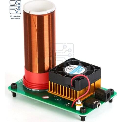 JX03 Mini Music Tesla Coil Loud Speaker Low Power Magic Turns Wireless Board Toy Module Under 20V DIY Kits With Heat Sink Fan