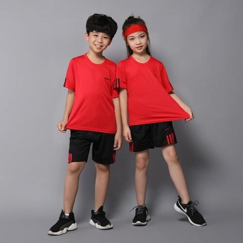 Summer Soccer Jersey pants Running Set Sportswear youth kids Football Training Uniforms Child Football Tracksuits Sports Suits