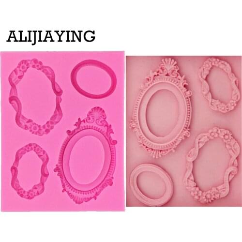 M0055 DIY Frame Fondant Cake Decorating Tools Chocolate Silicone Molds Kitchen Baking Moulds Sugar Craft Molds DIY Cake