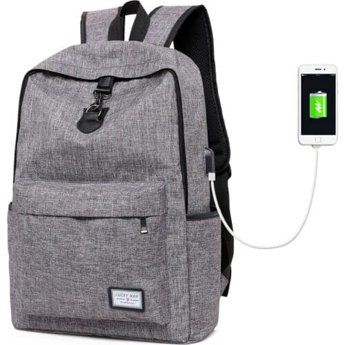 Fashion man laptop backpack usb charging computer backpacks casual style bags large male travel bag backpack Teenager School bag