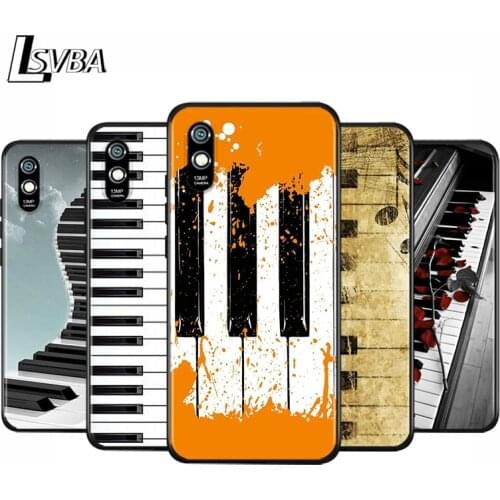 Anti-Fall Soft Black Cover Cool Piano Music For Xiaomi Redmi 10X 5G 9C 9A 9 K20 8A 8 7A 7 S2 6A 6 Matte Phone Case