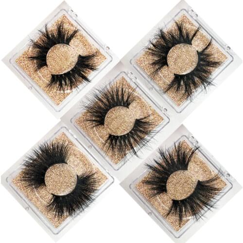 False Lashes Wholesale Dramatic 5D Mink Eyelashes Bulk 25mm Eyelash Packaging Box Full Strip Make Up Beauty Long 3D Mink Lashes