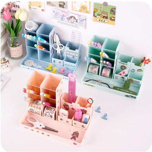 Inclined Pen Holder Ins Creative Cute Fashion Student Multifunctional Large-capacity Desktop Girl Storage Box
