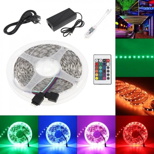 Bare Board SMD 5050 60leds/m 5m RGB RGBW LED Strip Lighting LED Tape Diode Ribbon Wifi Controller DC 12V Adapter LED Strip Set