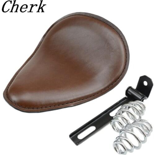 New Motorcycle Brown 3" Spring bracket Solo Seat for Harley Sportster Iron XL 883 1200 48 Chopper Custom